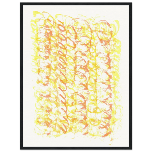 Affiche Encadrée Museum-Quality Matte Paper Wooden Framed Yellow waves - Laure Leprince - Artiste Peintre