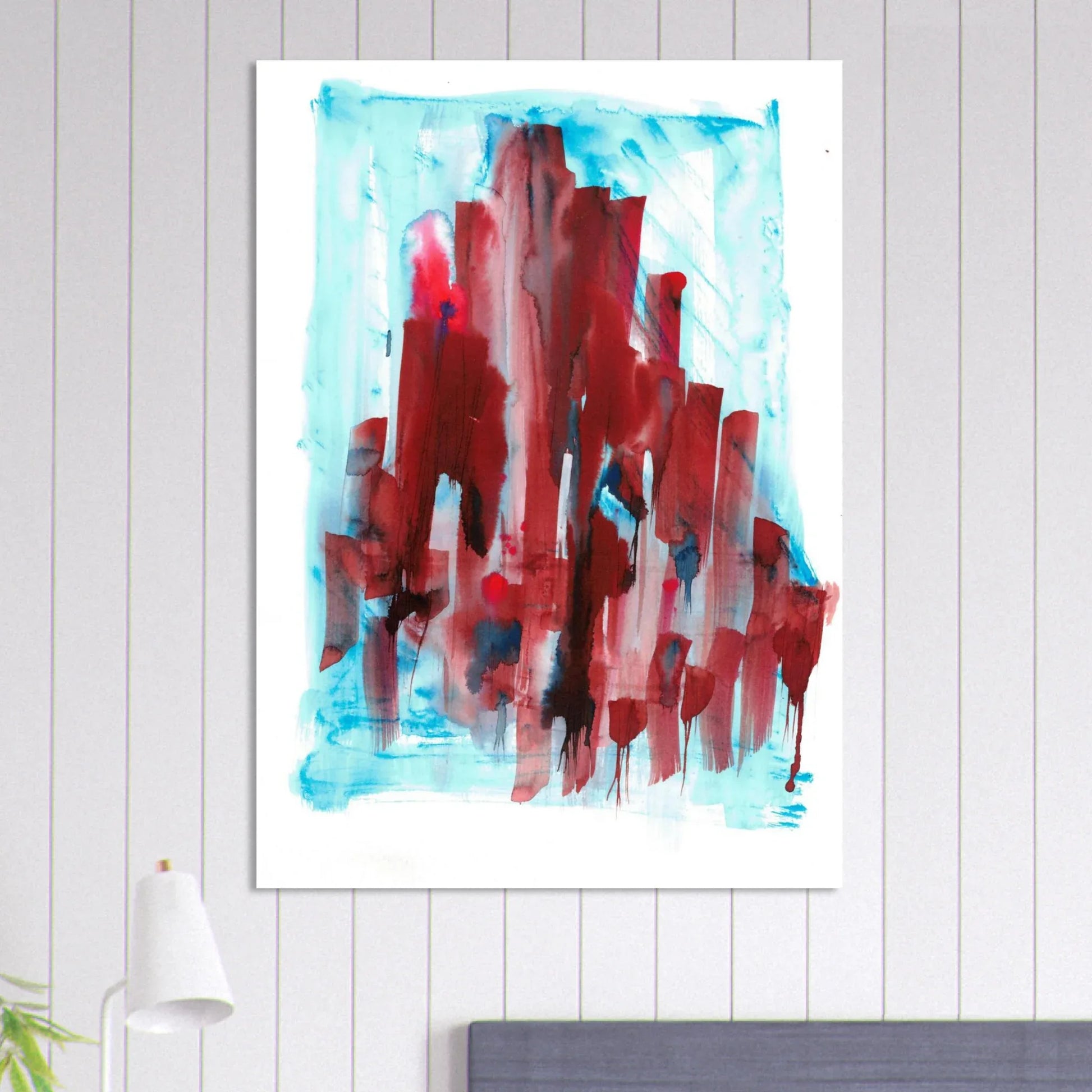 Abstract Cityscape Watercolor Art Print RDJ3-1 – Premium Matte Paper Poster in various sizes - Laure Leprince - Artiste Peintre