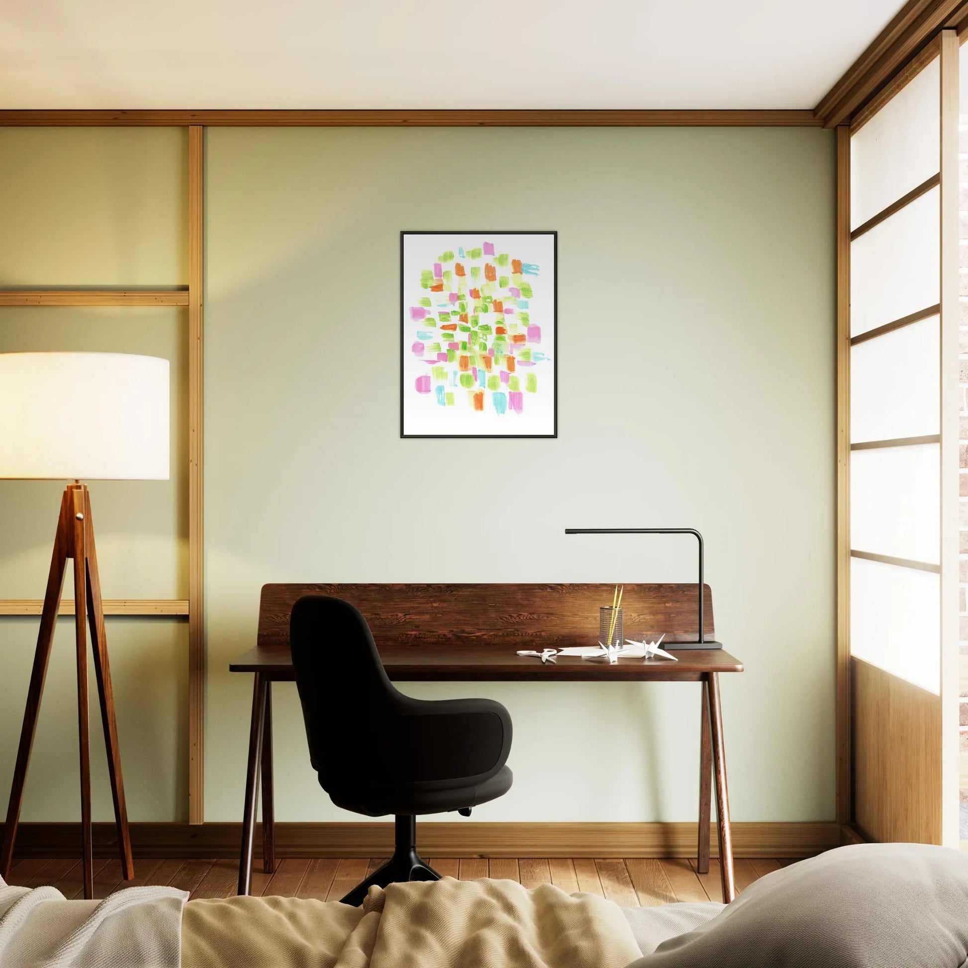 Classic Semi-Glossy Paper Metal Framed Poster Pastel Mosaïc - Laure Leprince - Artiste Peintre