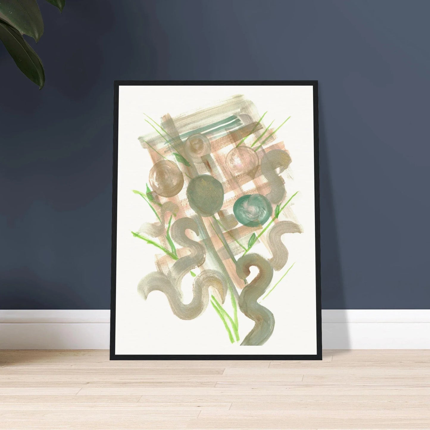Affiche Encadrée Museum-Quality Matte Paper Wooden Framed Moss Geometry - Laure Leprince - Artiste Peintre