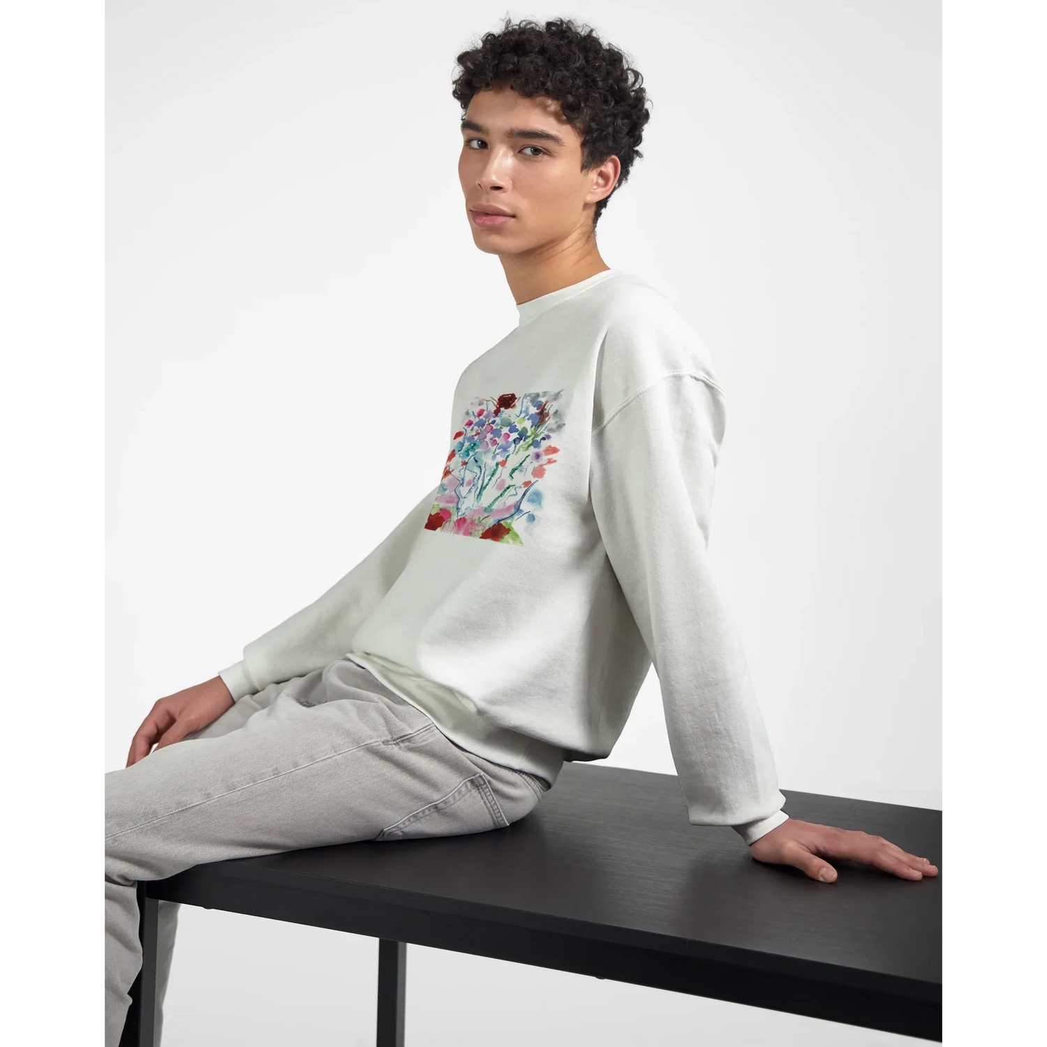 Sweatshirt Unisexe Classique Flora l– Impression Artistique Multicolore | Premium Cotton Blend - Laure Leprince - Artiste Peintre