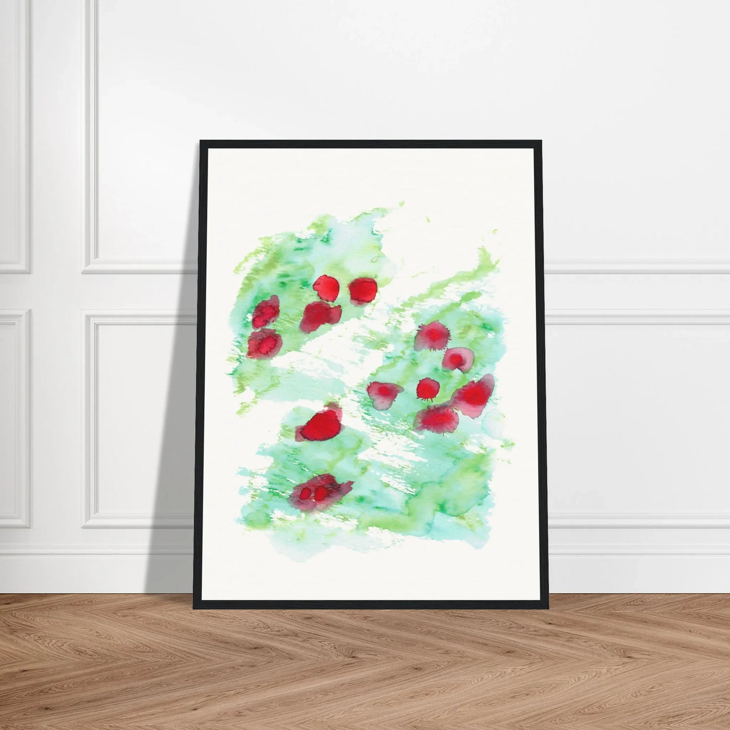Affiche Encadrée Museum-Quality Matte Paper Aluminium Framed Eclats rouges - Laure Leprince - Artiste Peintre