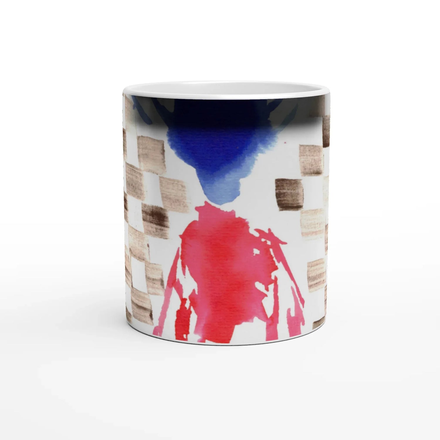 Mug magique en céramique 325 ml damier – Révèlez votre motif à la chaleur - Laure Leprince - Artiste Peintre