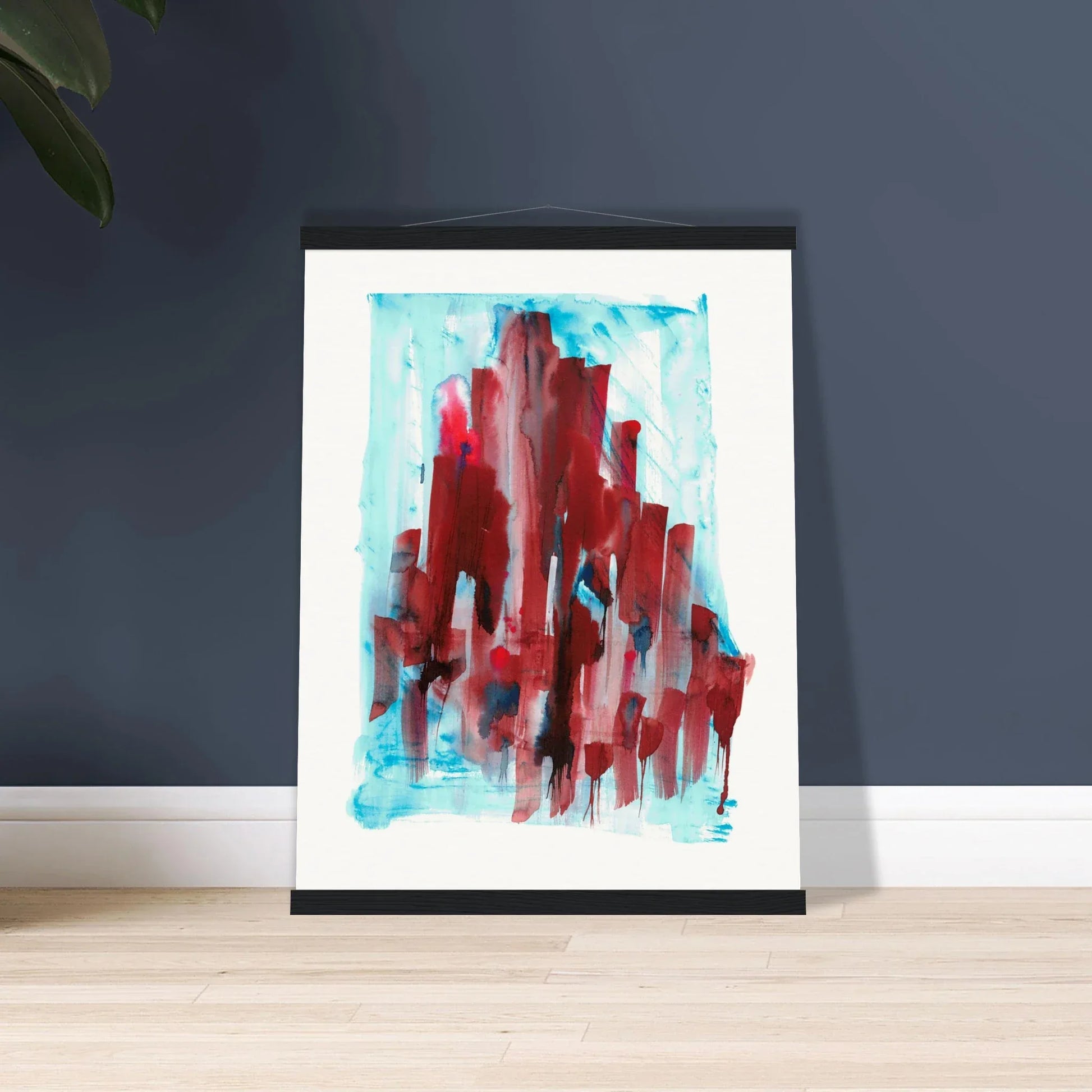Museum-Quality Matte Paper Poster with Hanger Crimson Tower - Laure Leprince - Artiste Peintre