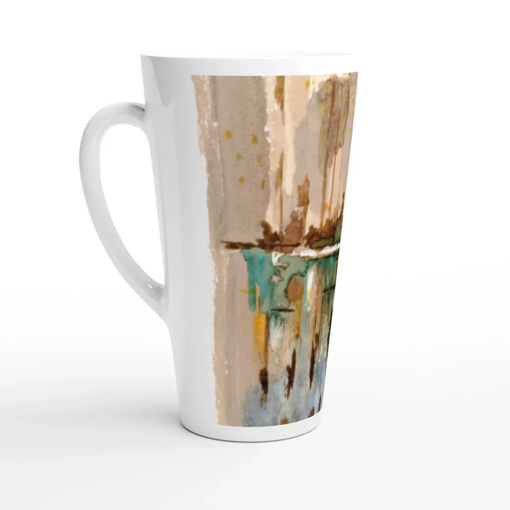 Mug à Latte en Céramique Blanche 500 ml City – Élégant, durable et brillant - Laure Leprince - Artiste Peintre