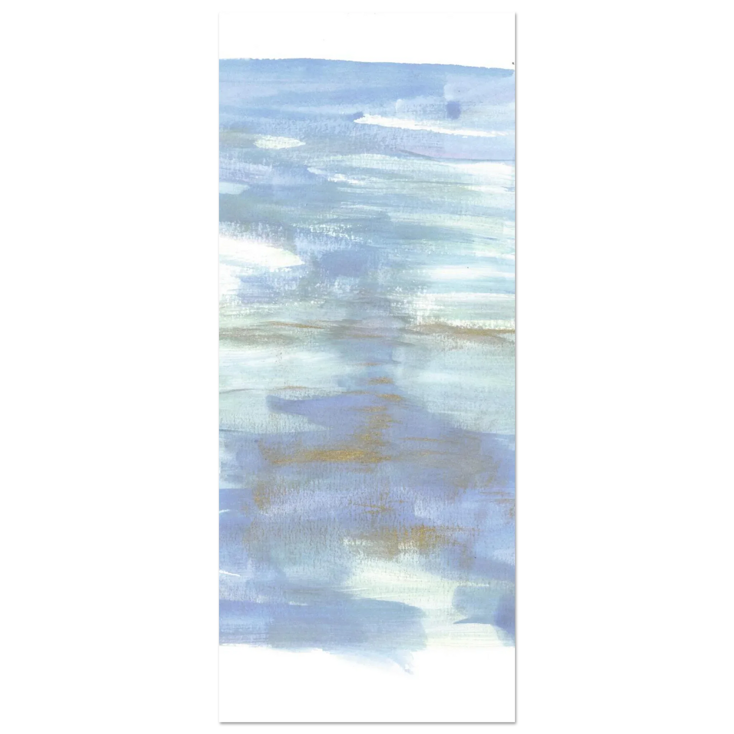 Abstract Horizon Watercolor Art Print - Serene Blue & Gold Matte Paper Poster for Modern Spaces - Laure Leprince - Artiste Peintre
