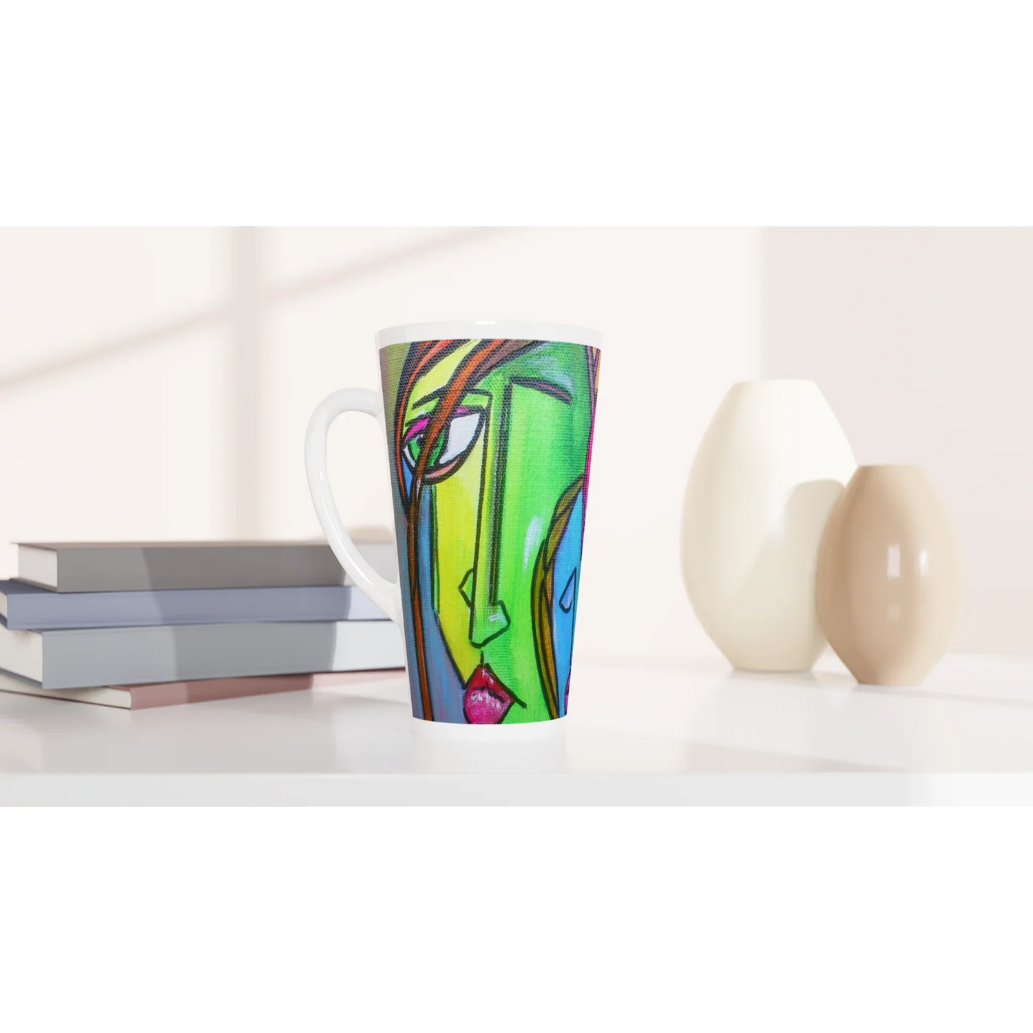 Mug céramique 500 ml pour café au lait trouncho – Élégance, capacité et qualité - Laure Leprince - Artiste Peintre