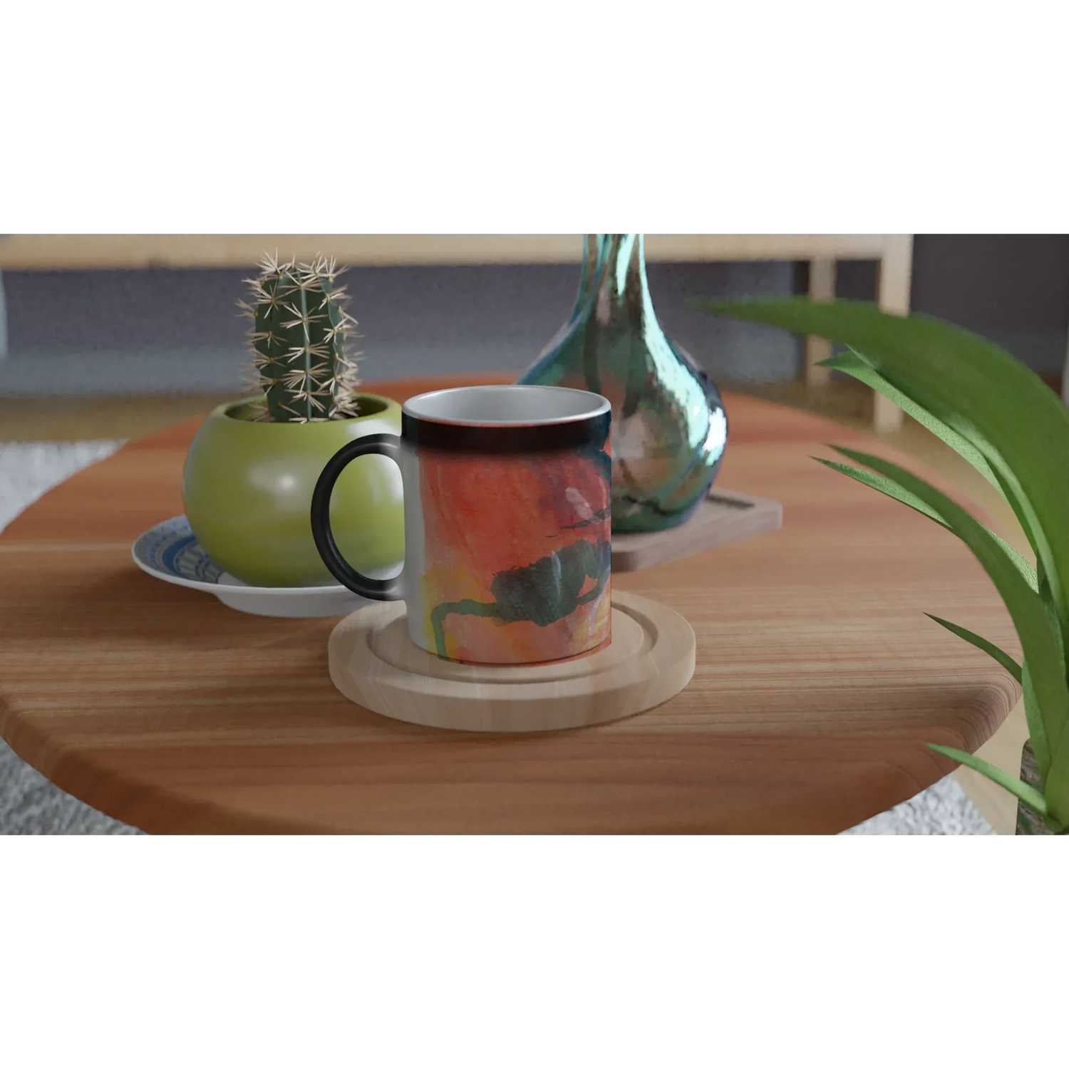 Mug magique en céramique 325 ml – Révèlez votre motif à la chaleur Neon mirage - Laure Leprince - Artiste Peintre