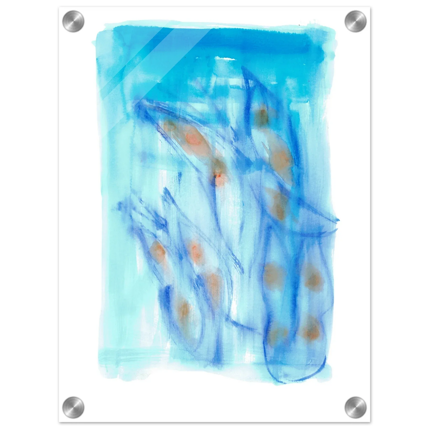 Impression sur acrylique brillante Blue Sprouts| Art contemporain par Laure Leprince - Laure Leprince - Artiste Peintre