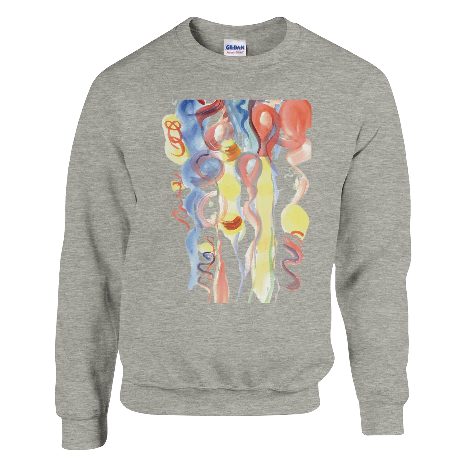 Sweatshirt Unisexe Classique Serpentins – Impression Artistique Multicolore | Premium Cotton Blend - Laure Leprince - Artiste Peintre