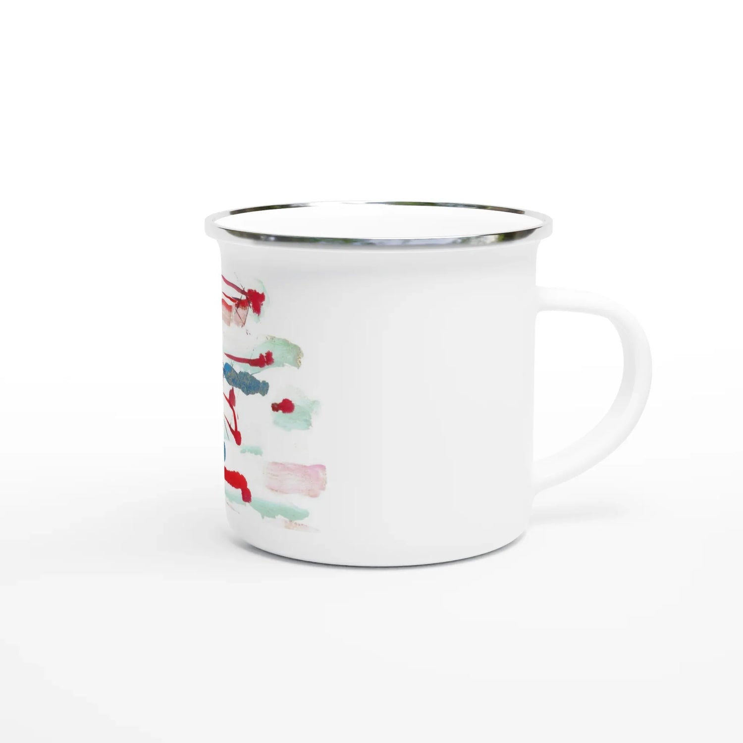 Mug en émail blanc 35 cl Personnages – Léger, vintage et résistant - Laure Leprince - Artiste Peintre