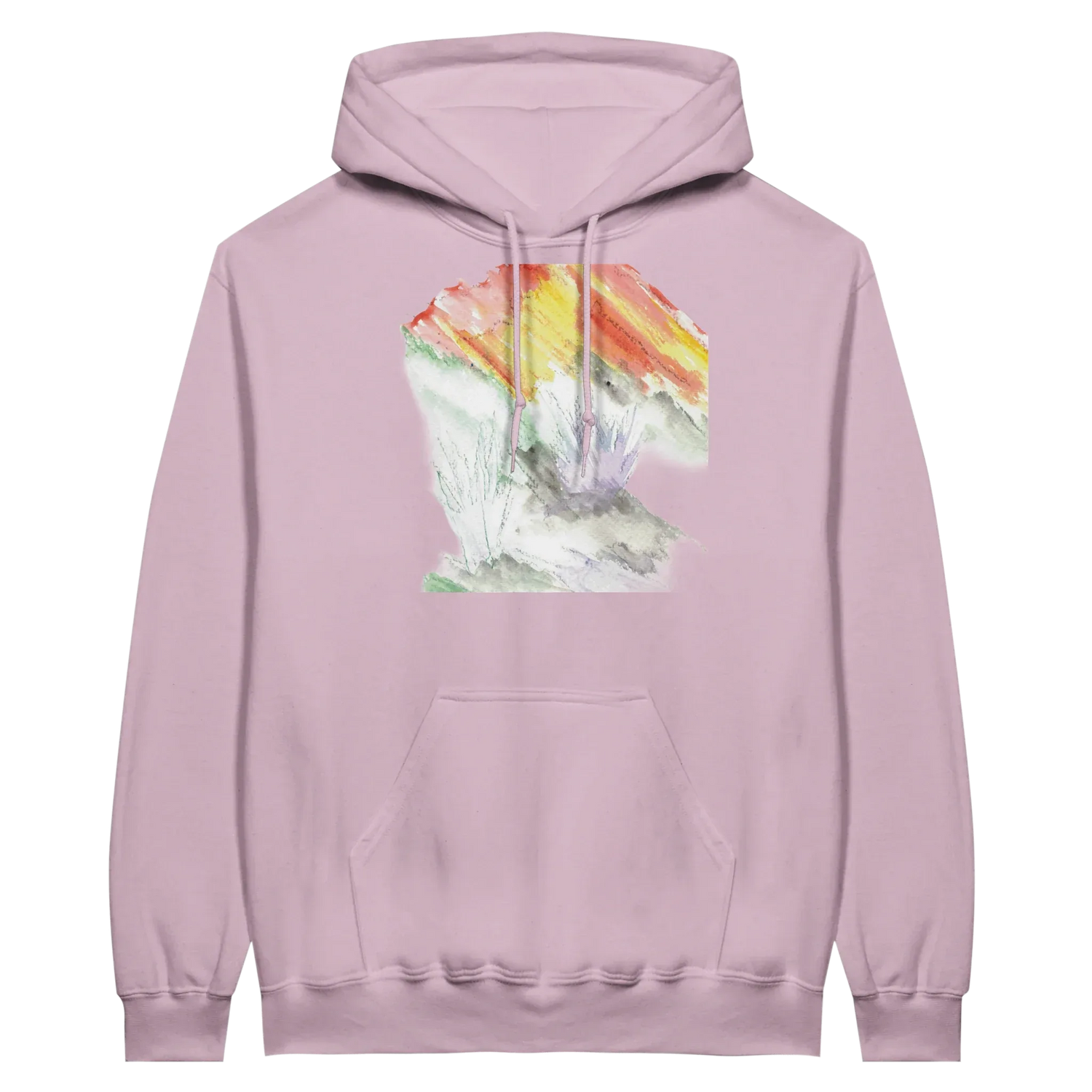 Sweat à capuche unisexe artistiqueLavander Drift| Gildan® 18500 White - Laure Leprince - Artiste Peintre