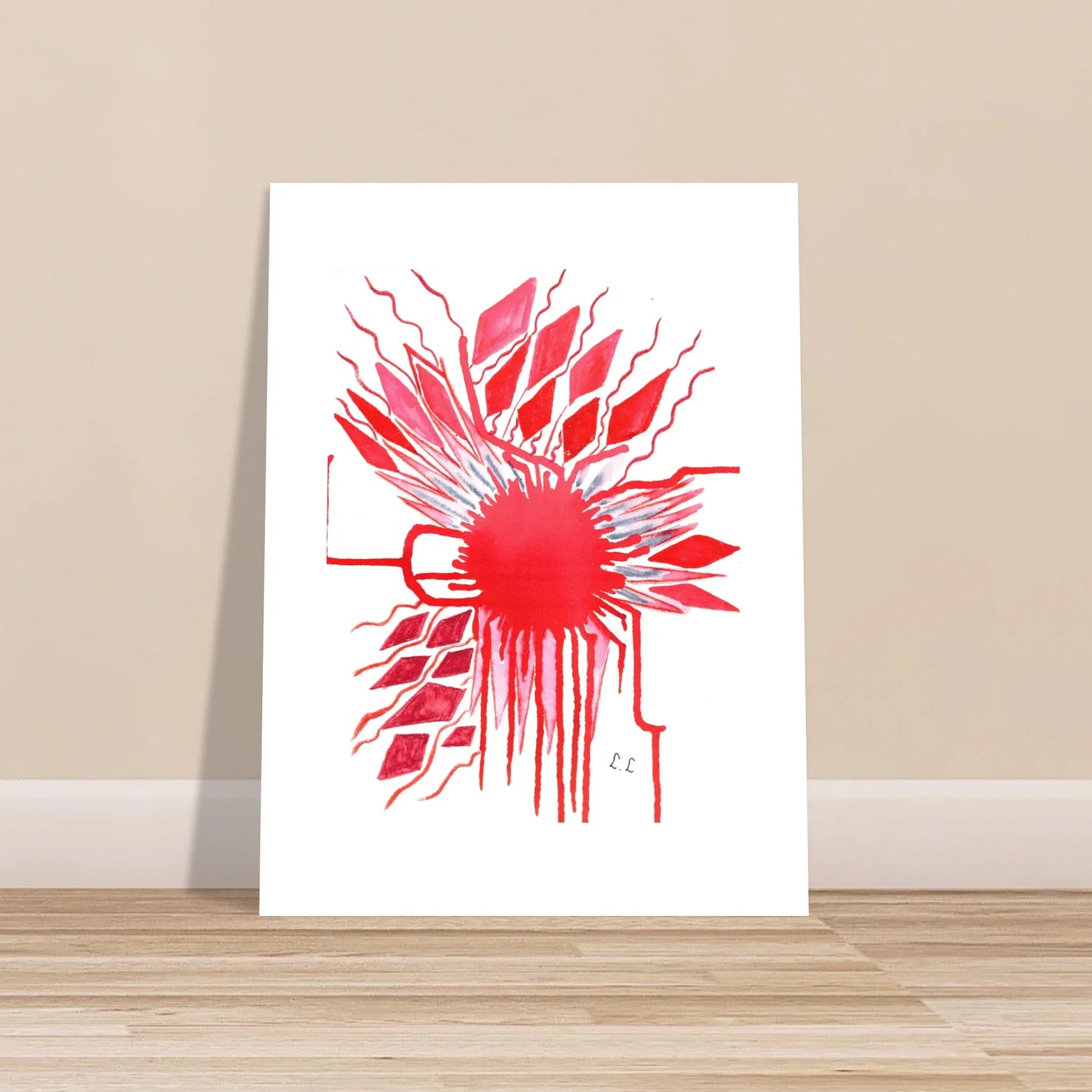 Affiche premium sur papier mat Rouge – Art mural de qualité supérieure - Laure Leprince - Artiste Peintre