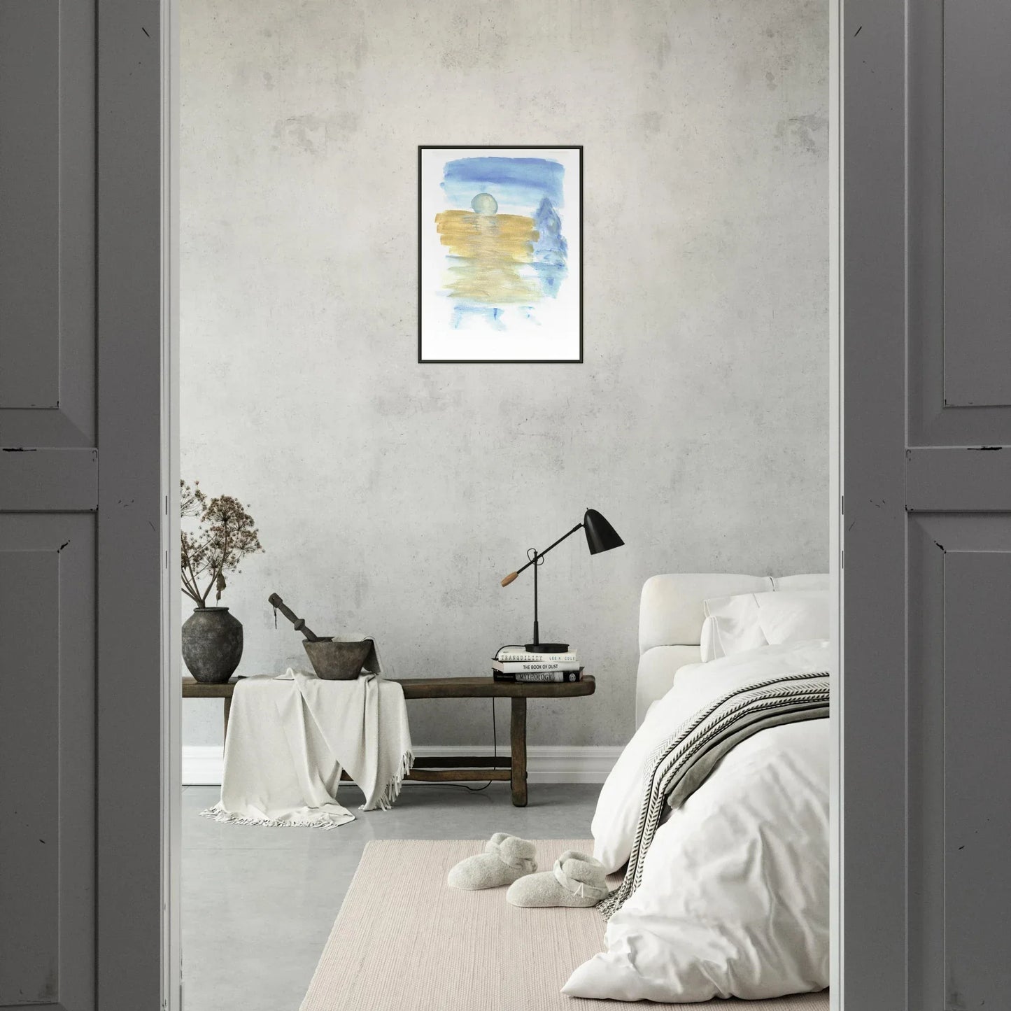 Classic Semi-Glossy Paper Metal Framed Post Blue Horizon - Laure Leprince - Artiste Peintre