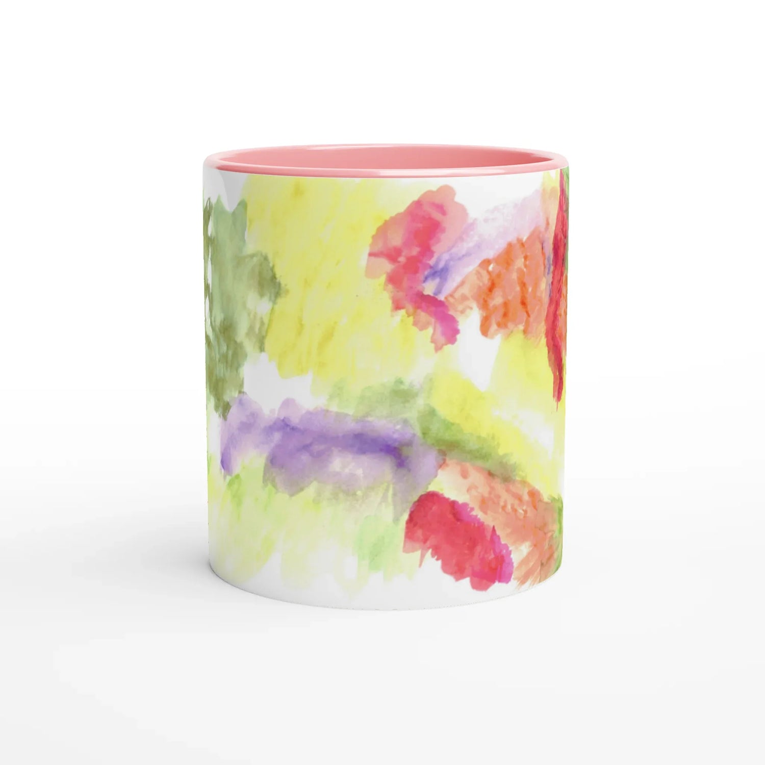 Mug en céramique 325 ml à bord colore Eclosion Chromatique – Élégant et éclatant - Laure Leprince - Artiste Peintre
