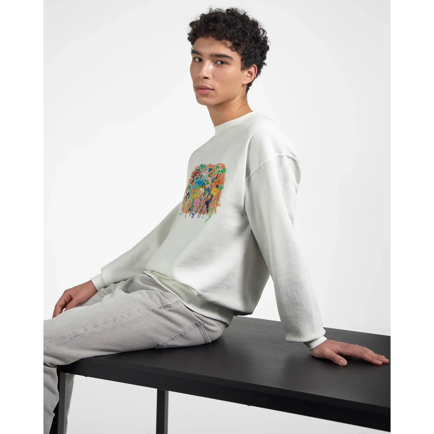 Sweatshirt Unisexe Classique Jardin Lumineux – Impression Artistique Multicolore | Premium Cotton Blend - Laure Leprince - Artiste Peintre