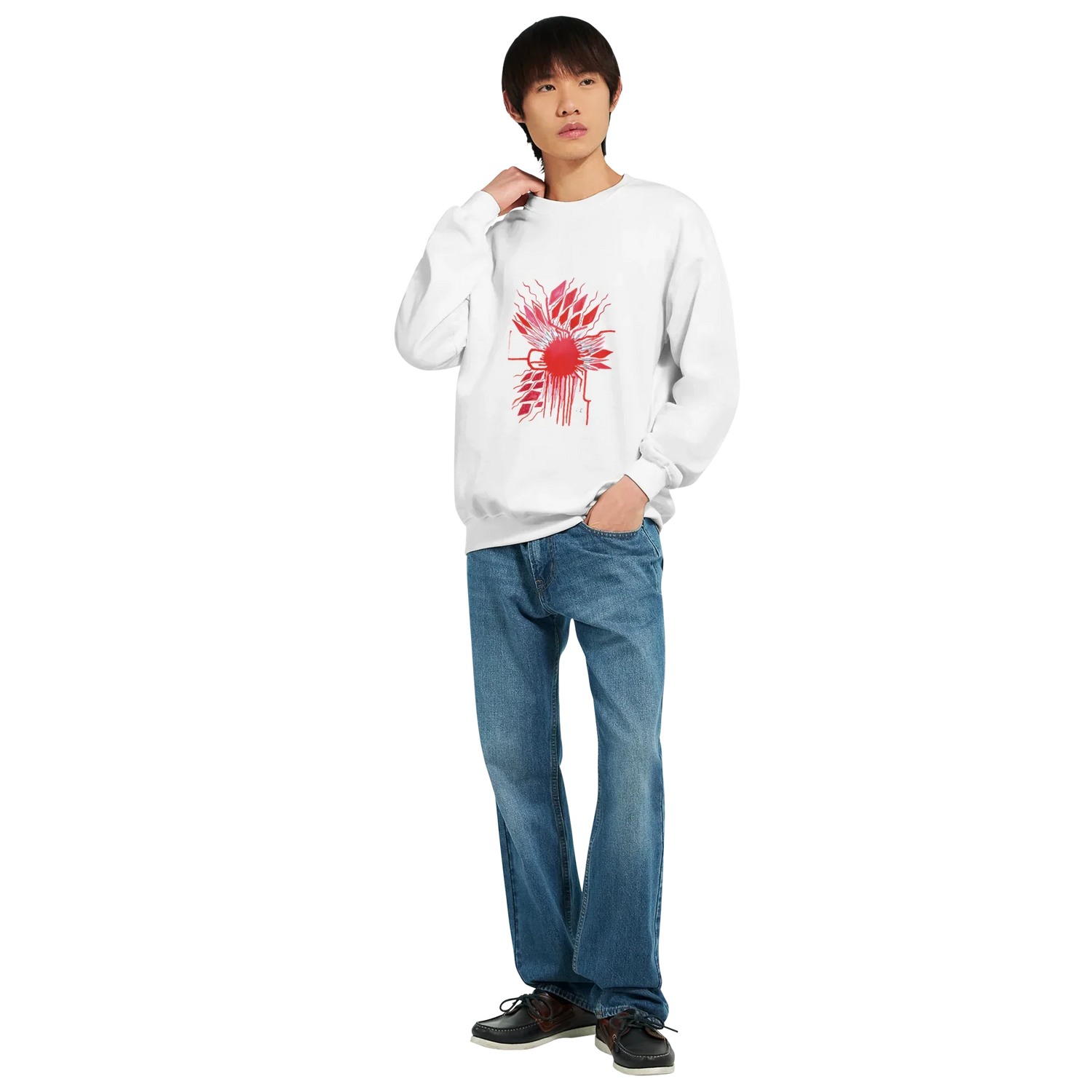 Sweatshirt Unisexe Classique Red– Impression Artistique Multicolore - Laure Leprince - Artiste Peintre