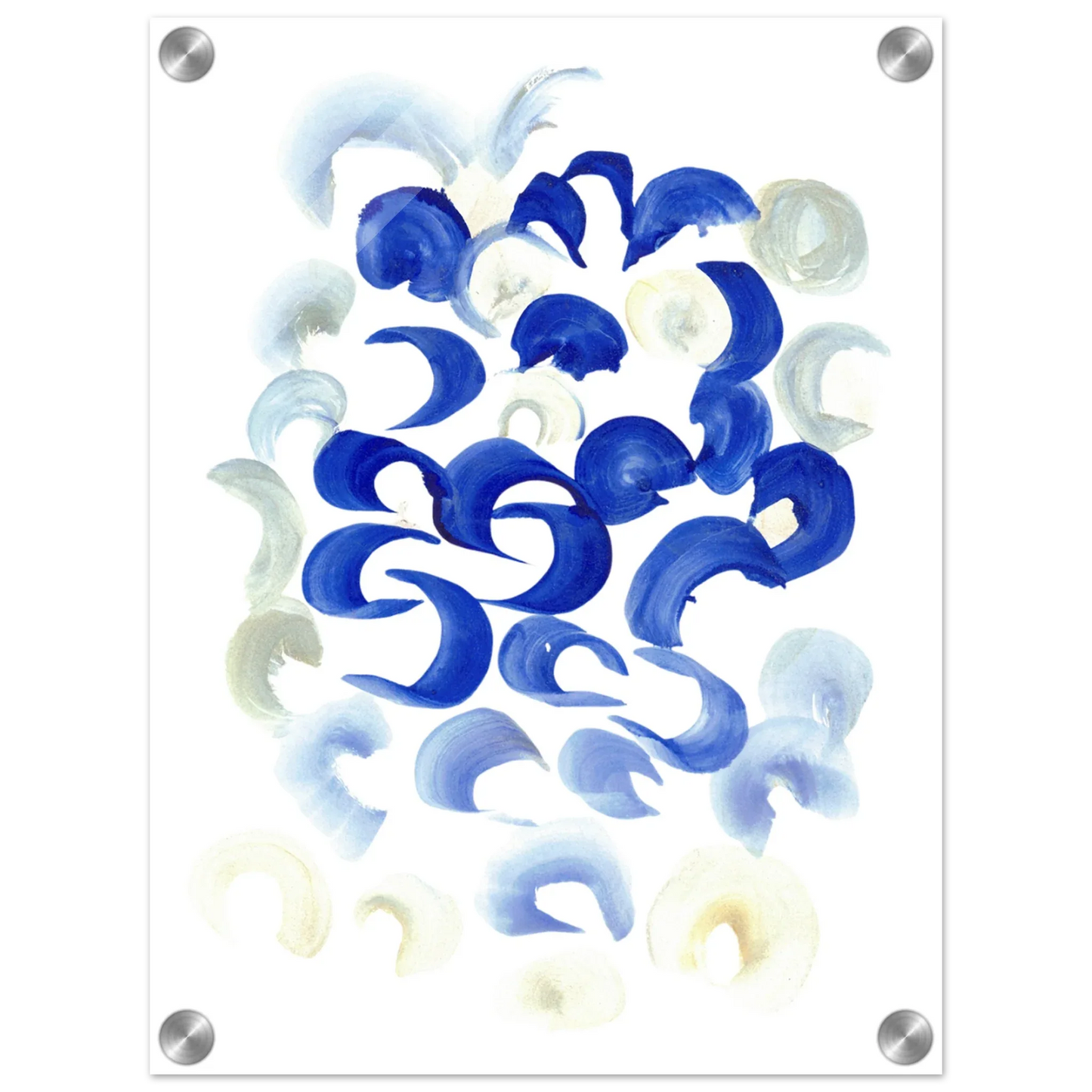 Impression sur acrylique brillante Blue Swirls | Art contemporain par Laure Leprince - Laure Leprince - Artiste Peintre