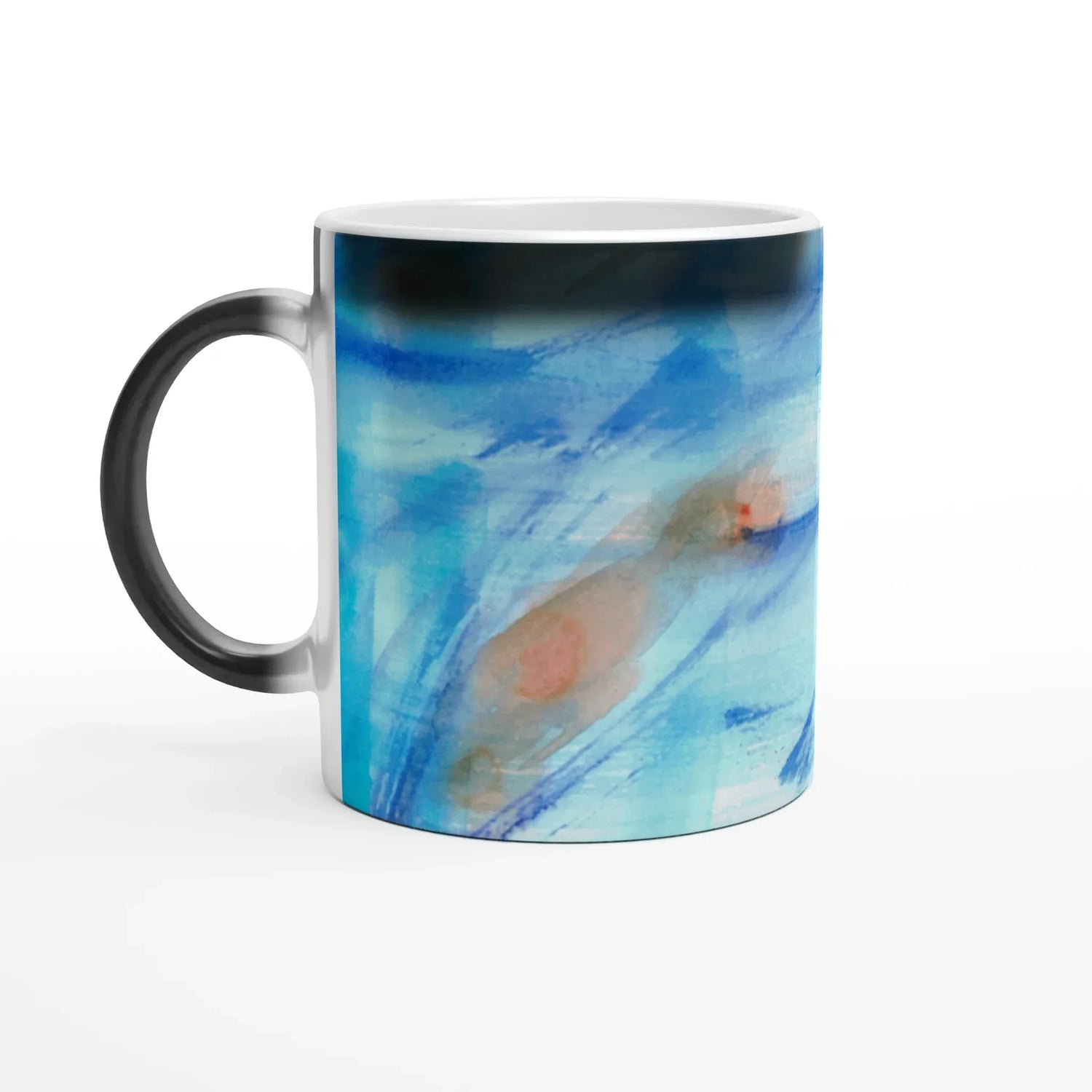 Mug magique en céramique 325 ml – Révèlez votre motif à la chale Blue Sprouts - Laure Leprince - Artiste Peintre