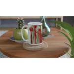 Mug en céramique blanche 44 cl Forest Choir – Grand format, design et qualité durable - Laure Leprince - Artiste Peintre