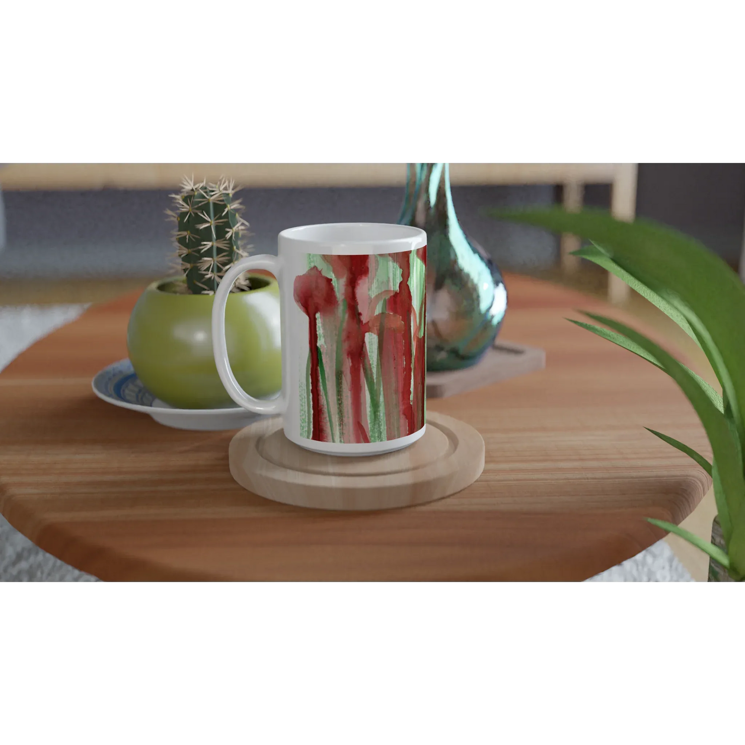 Mug en céramique blanche 44 cl Forest Choir – Grand format, design et qualité durable - Laure Leprince - Artiste Peintre