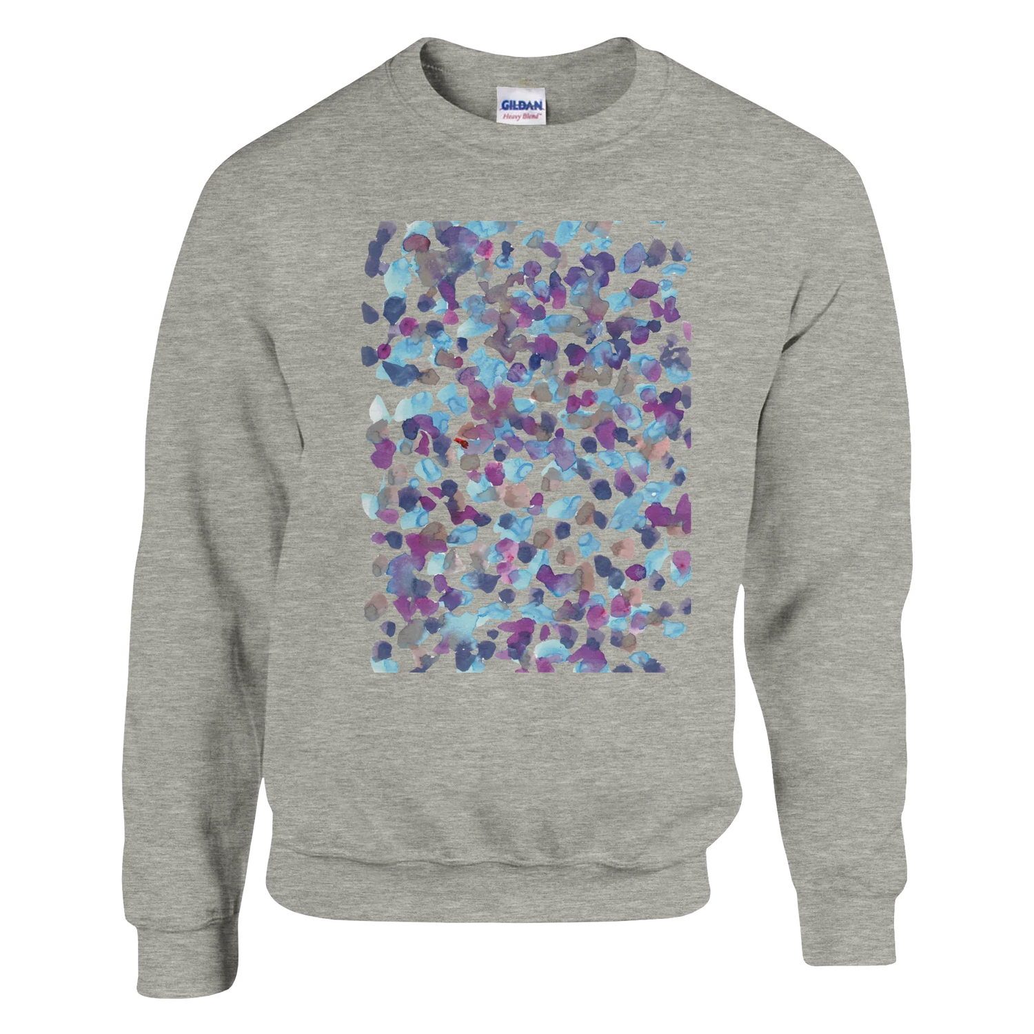 Sweatshirt Unisexe Classique Fragments Indigo – Impression Artistique Multicolore | Premium Cotton Blend - Laure Leprince - Artiste Peintre