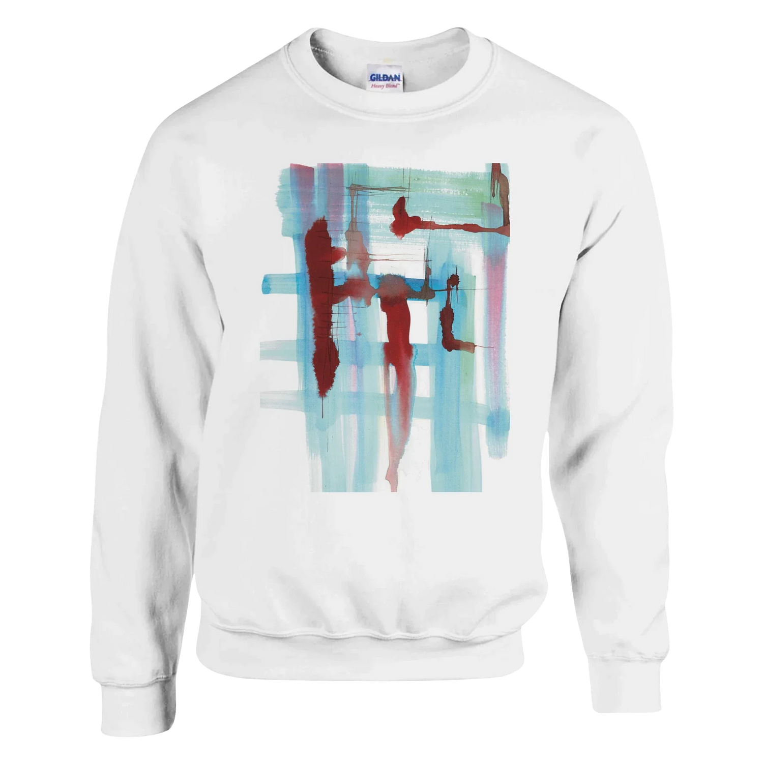 Sweatshirt Unisexe Classique Structres liquides – Impression Artistique Multicolore - Laure Leprince - Artiste Peintre