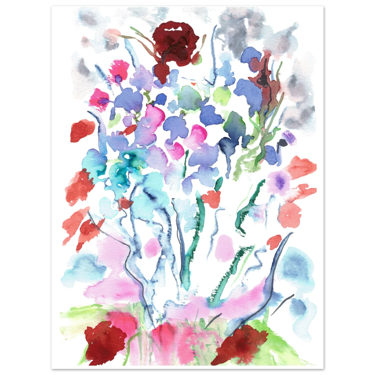 Affiche premium sur papier mat Floral – Art mural de qualité supérieure - Laure Leprince - Artiste Peintre