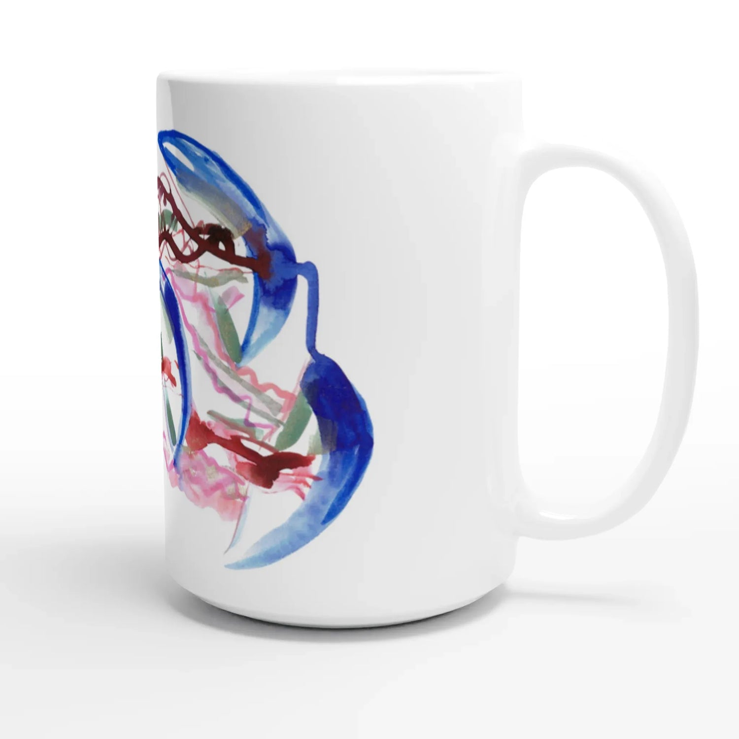 Mug en céramique blanche 44 cl Coral Dance – Grand format, design et qualité durable - Laure Leprince - Artiste Peintre