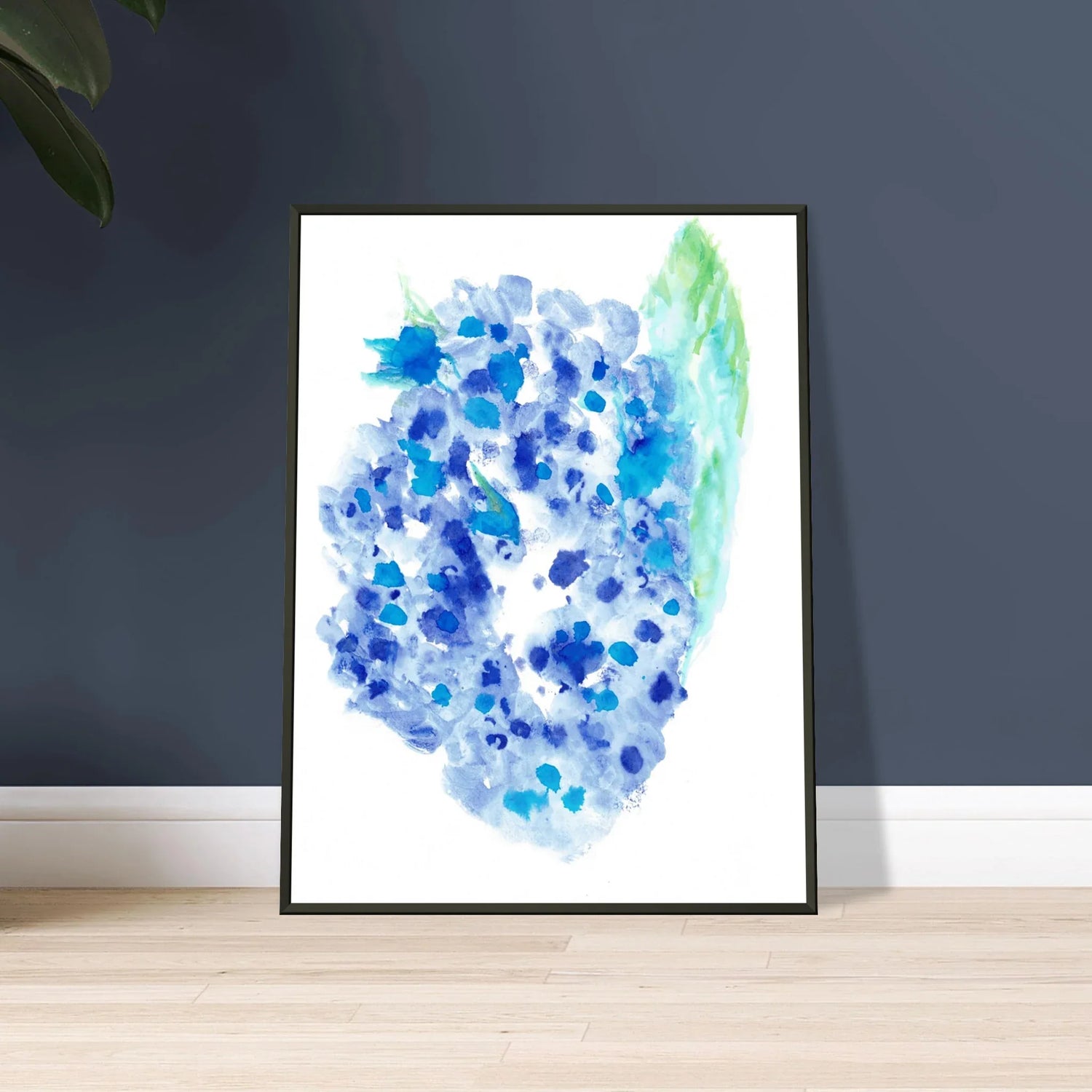 Classic Semi-Glossy Paper Metal Framed Poste Hortensia Celeste - Laure Leprince - Artiste Peintre