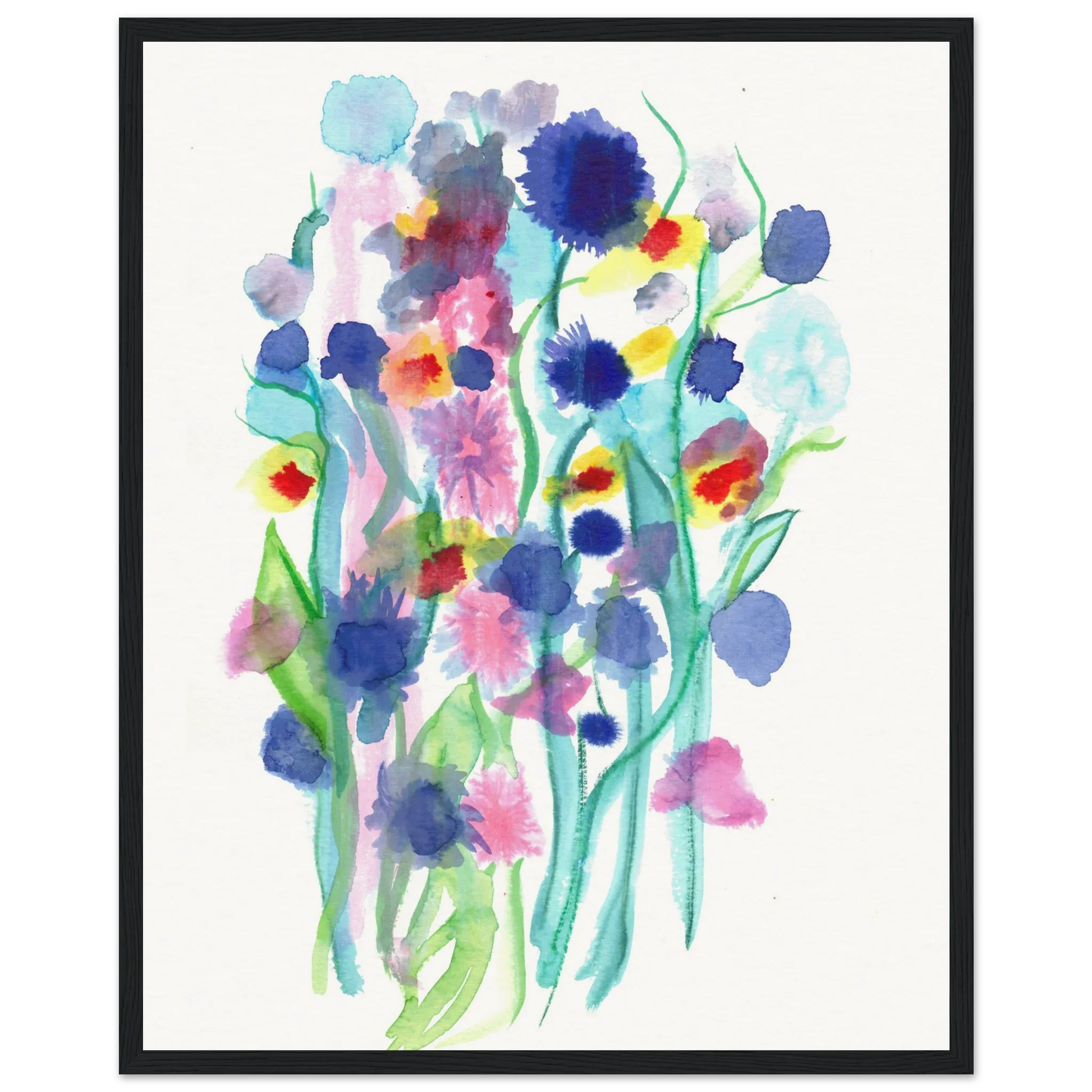 Affiche Encadrée Museum-Quality Matte Paper Wooden Framed Jardin Chromatique - Laure Leprince - Artiste Peintre