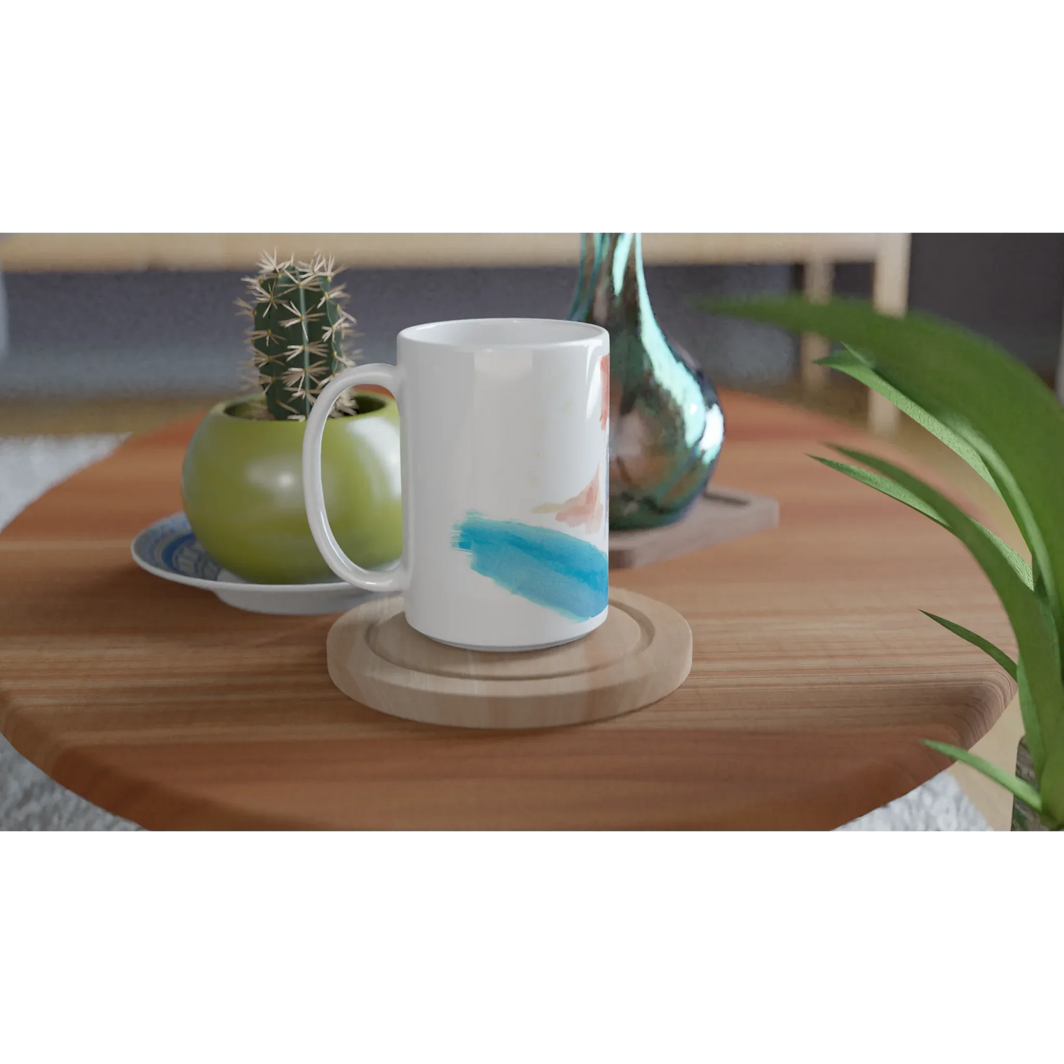 Mug en céramique blanche 44 cl Aurore Pastel – Grand format, design et qualité durable - Laure Leprince - Artiste Peintre