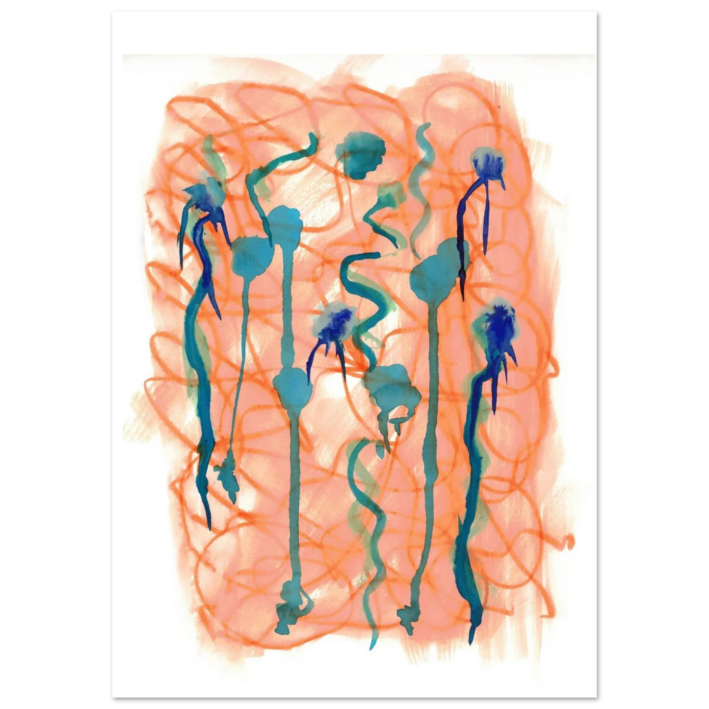 Premium Matte Paper Poster Aquarelle Originale RDJ3-8 - Laure Leprince - Artiste Peintre