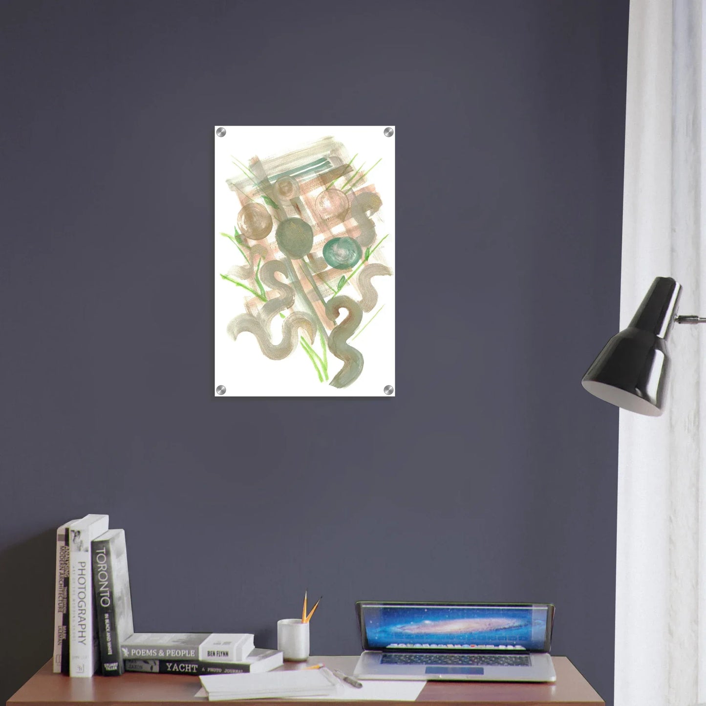 Impression sur acrylique brillante Moss Geometry | Art contemporain par Laure Leprince - Laure Leprince - Artiste Peintre