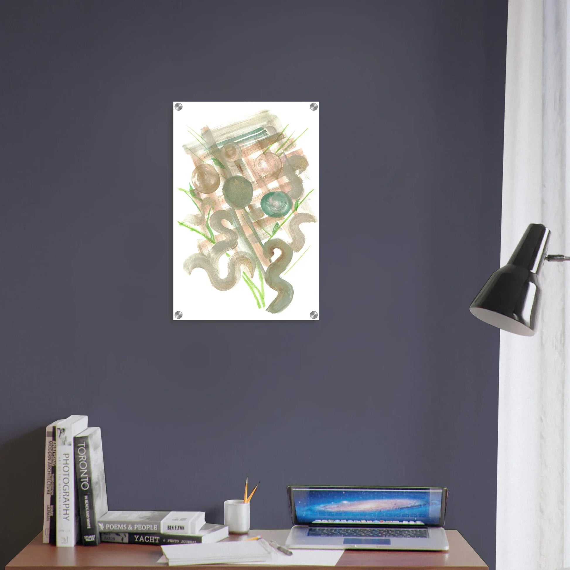 Impression sur acrylique brillante Moss Geometry | Art contemporain par Laure Leprince - Laure Leprince - Artiste Peintre