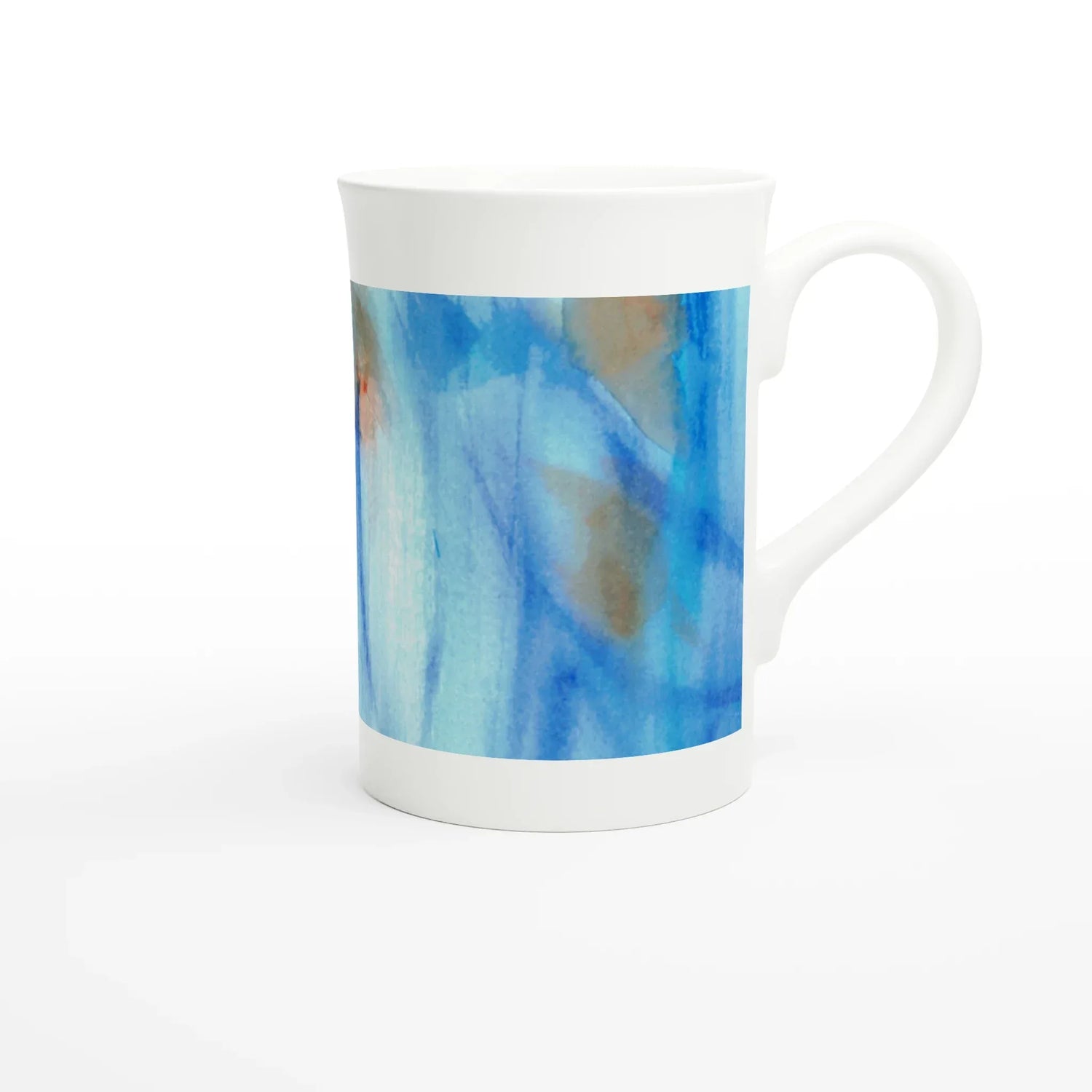 Mug en porcelaine blanche 30 cl Blue Sprouts – Élégance et finesse intemporelle - Laure Leprince - Artiste Peintre