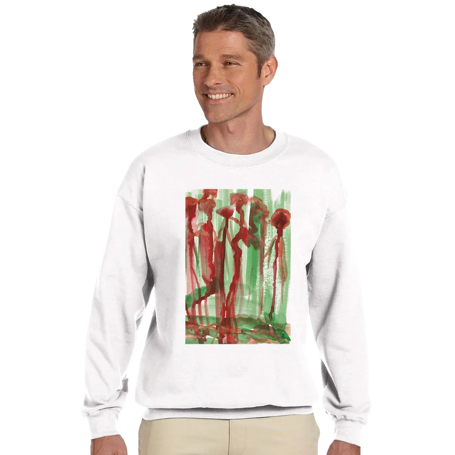 Sweatshirt Unisexe Classique Forest Choir – Impression Artistique Multicolore - Laure Leprince - Artiste Peintre