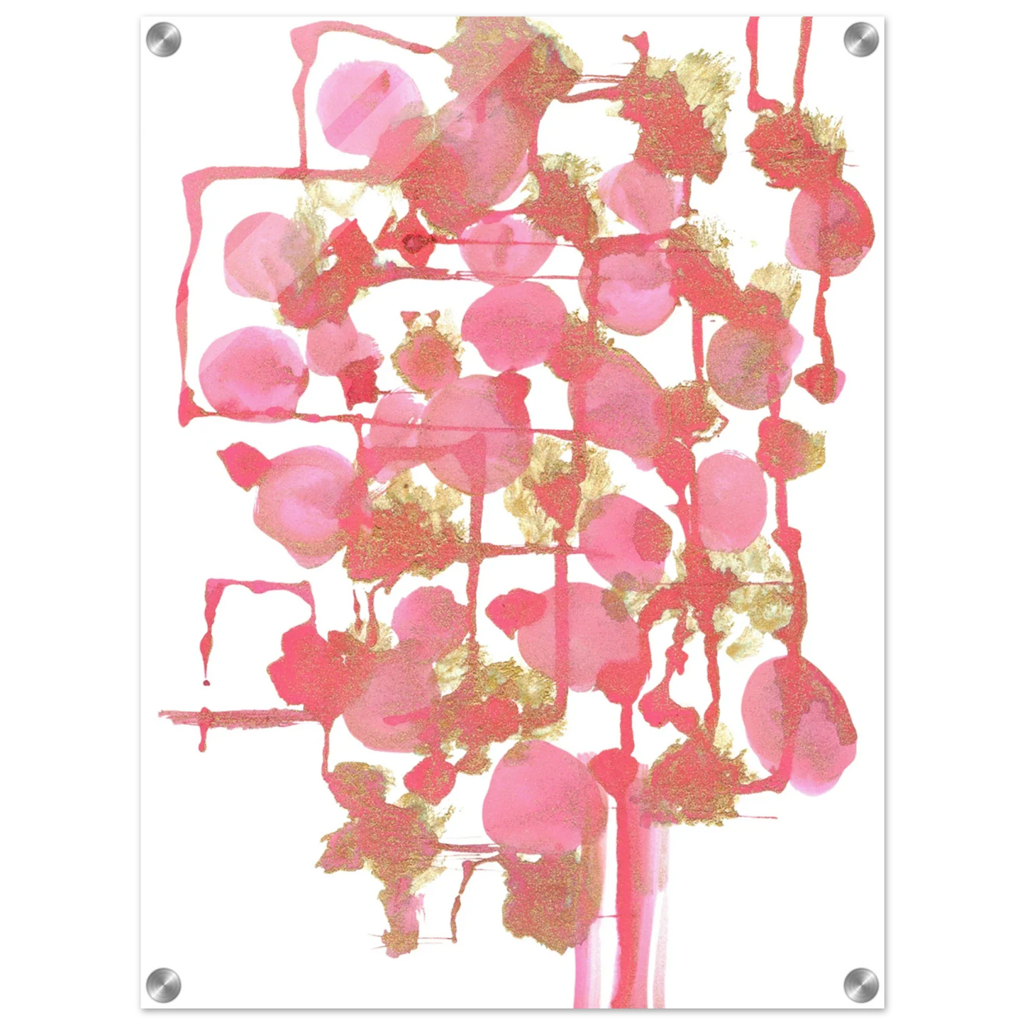 Impression sur acrylique brillante Reseau Framboise | Art contemporain par Laure Leprince - Laure Leprince - Artiste Peintre