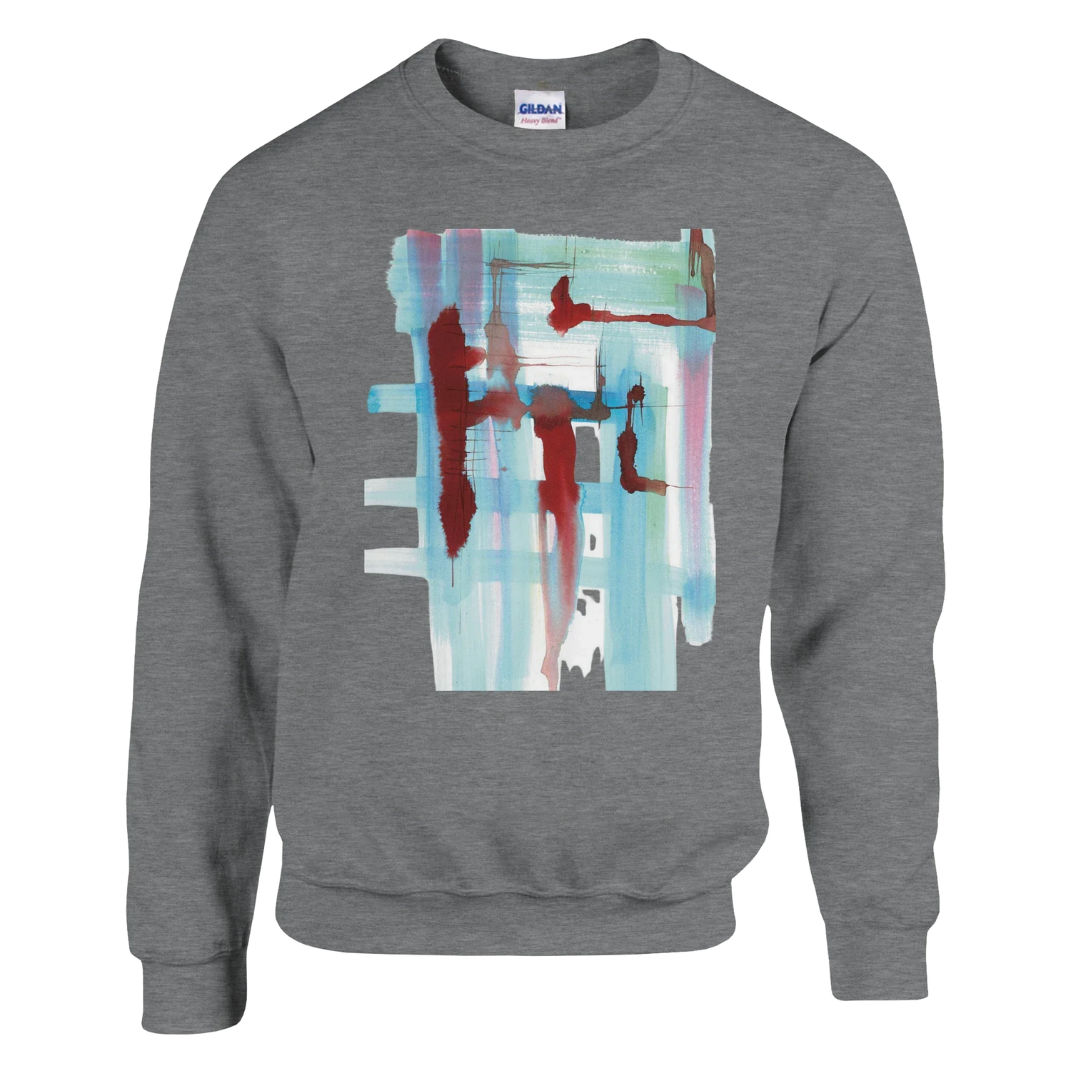 Sweatshirt Unisexe Classique Structres liquides – Impression Artistique Multicolore - Laure Leprince - Artiste Peintre