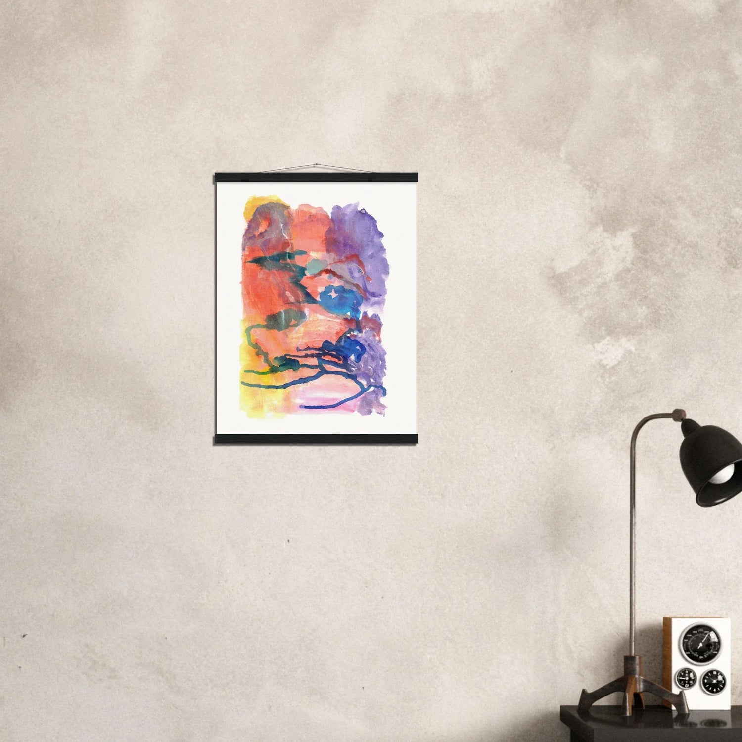 Museum-Quality Matte Paper Poster with Hanger Neon mirage - Laure Leprince - Artiste Peintre