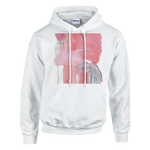 Sweat à capuche unisexe artistique Blush Cascade| Gildan® 18500 White - Laure Leprince - Artiste Peintre