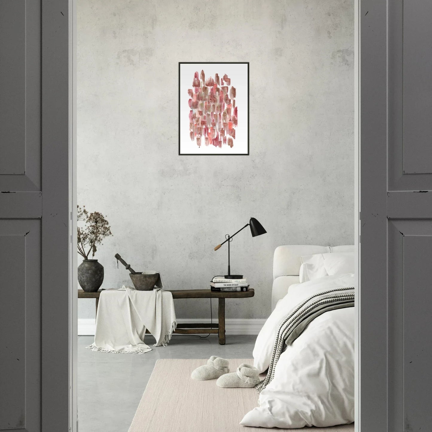 Classic Semi-Glossy Paper Metal Framed Poste Terracotta Waves - Laure Leprince - Artiste Peintre