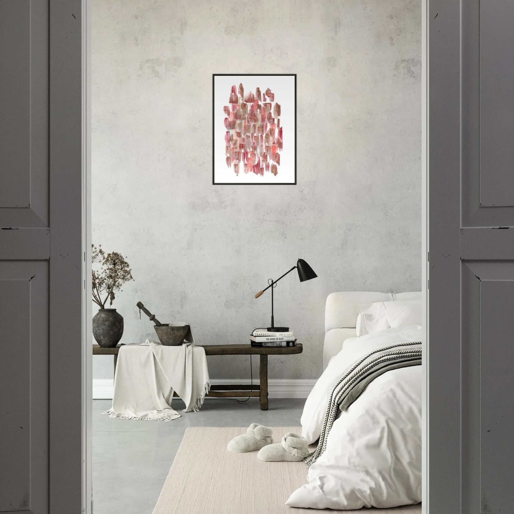 Classic Semi-Glossy Paper Metal Framed Poste Terracotta Waves - Laure Leprince - Artiste Peintre