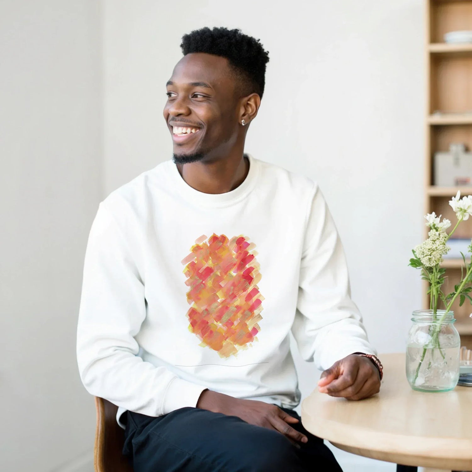 Sweatshirt Unisexe Classique Sunset Ember – Impression Artistique Multicolore - Laure Leprince - Artiste Peintre