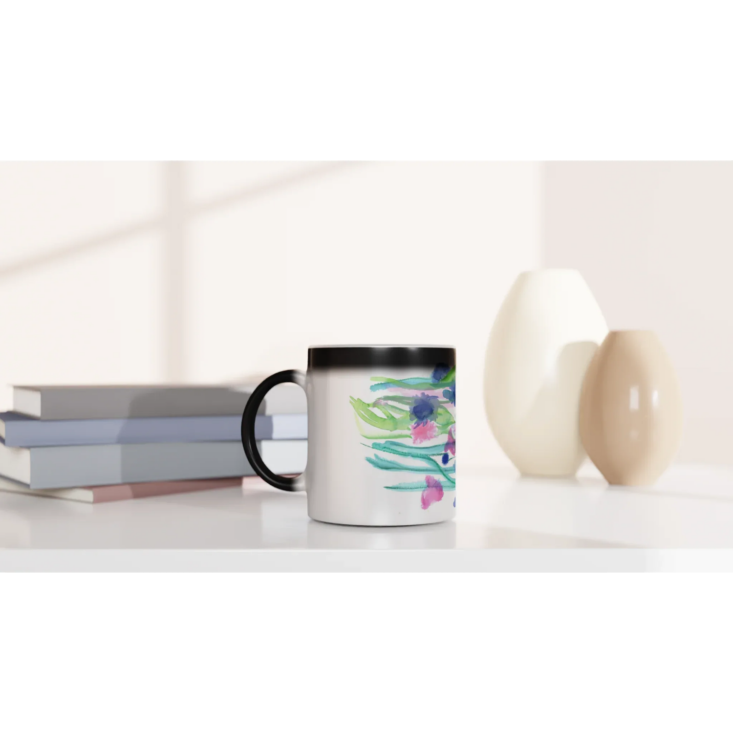 Mug magique en céramique 325 ml Jardin chromatique – Révèlez votre motif à la chaleur - Laure Leprince - Artiste Peintre