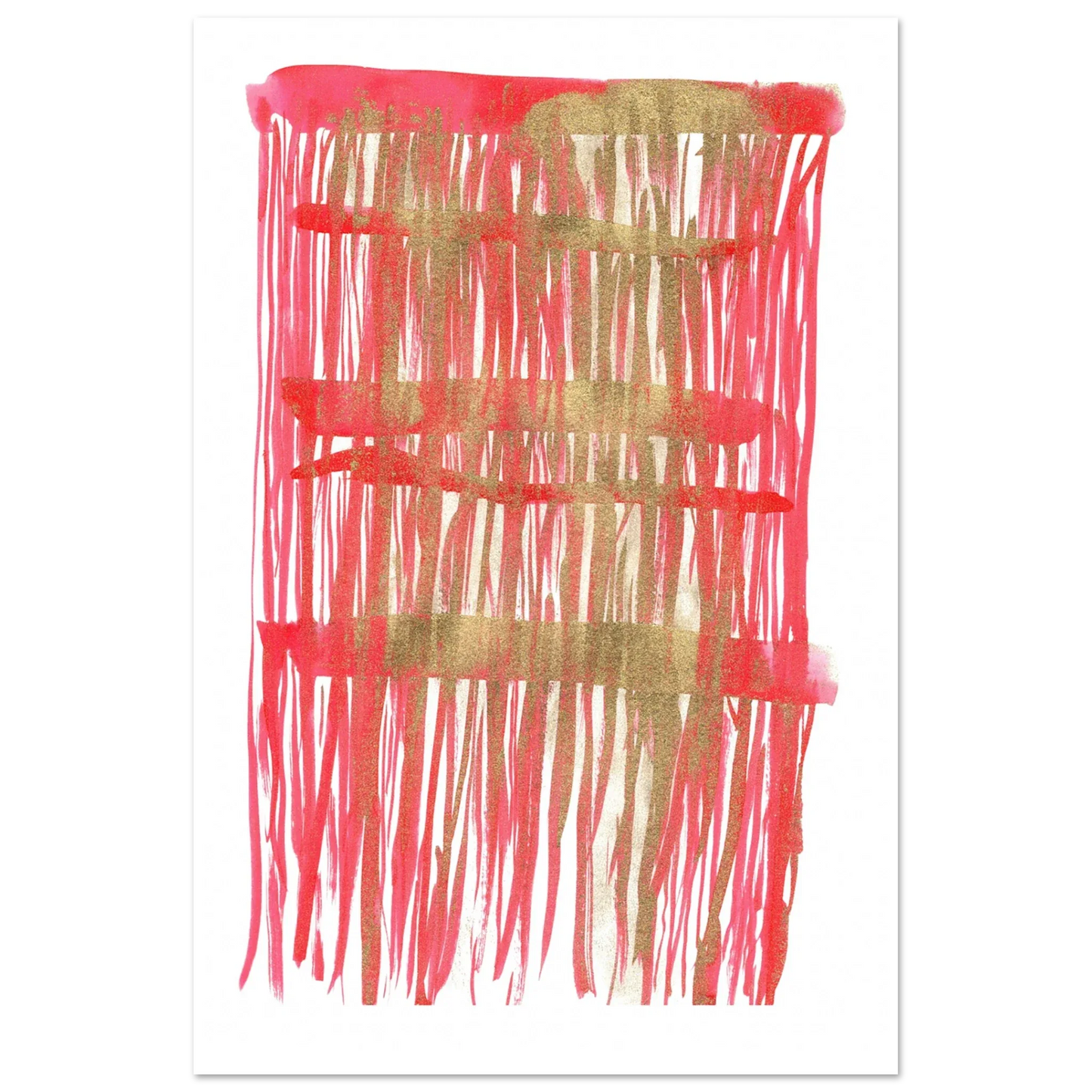 Affiche Premium Papier Mat – Red Waves Par l'Artiste Laure Leprince - Laure Leprince - Artiste Peintre