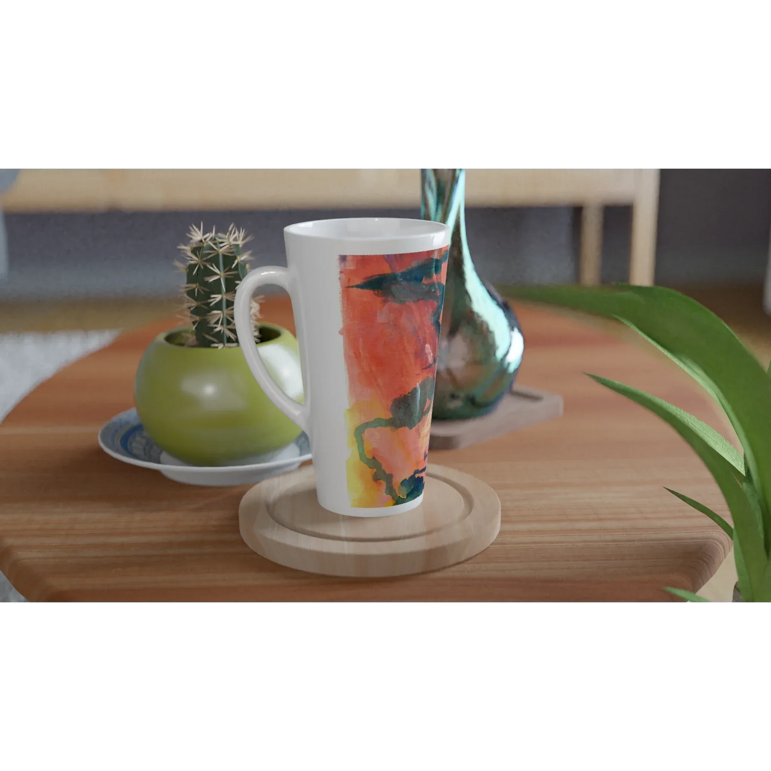 Mug à Latte en Céramique 500 ml Neon mirage – Élégant, durable et brillant - Laure Leprince - Artiste Peintre