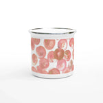 Mug en émail blanc 35 cl Rosée Pétale – Léger, vintage et résistant - Laure Leprince - Artiste Peintre