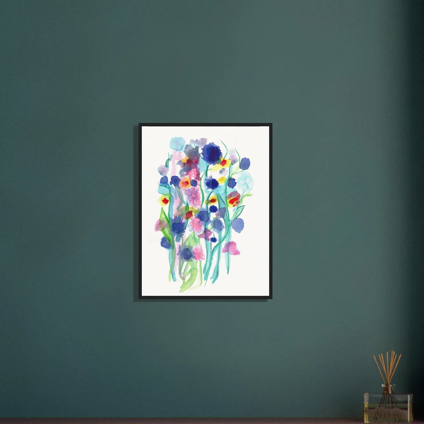 Affiche Encadrée Museum-Quality Matte Paper Wooden Framed Jardin Chromatique - Laure Leprince - Artiste Peintre