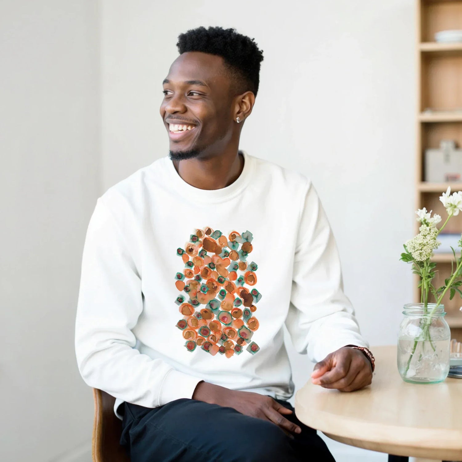 Sweatshirt Unisexe Classique Constellation D'ambre – Impression Artistique Multicolore | Premium Cotton Blend - Laure Leprince - Artiste Peintre